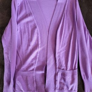 Lilac purple cardigan with pockets
